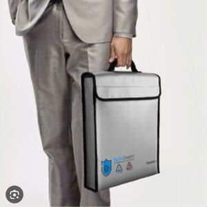 Fireproof Document Bag Waterproof 15.8 x 12.6 x 2.5 Inch Heat Insulated set of 2